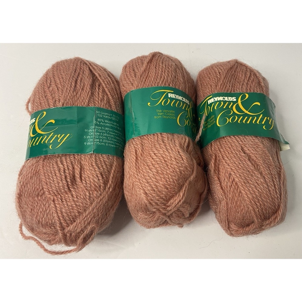 Town & Country‎ Reynolds Yarn Lot 3 Wool Acrylic Blend Vintage